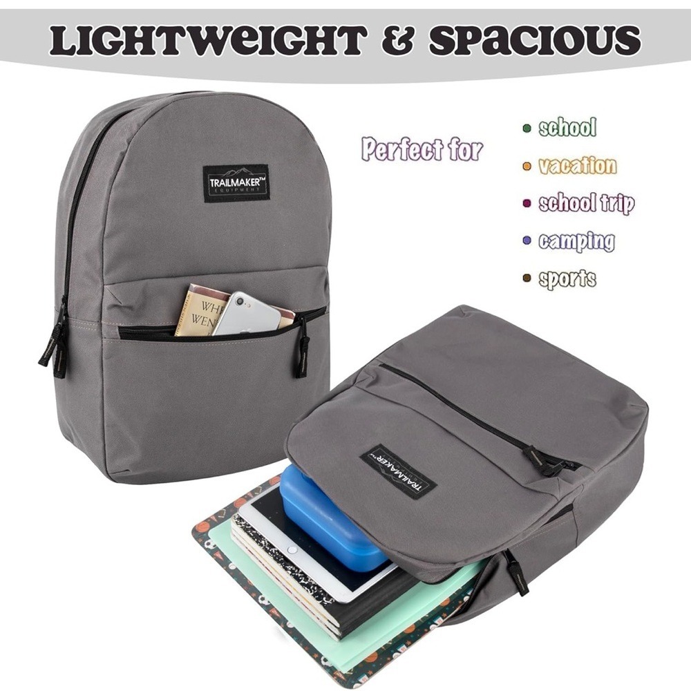 Backpacks with Adjustable Padded Straps|School Backpacks‎ for Girls, Boys Gray